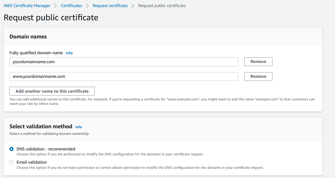 Certificate Manager Settings