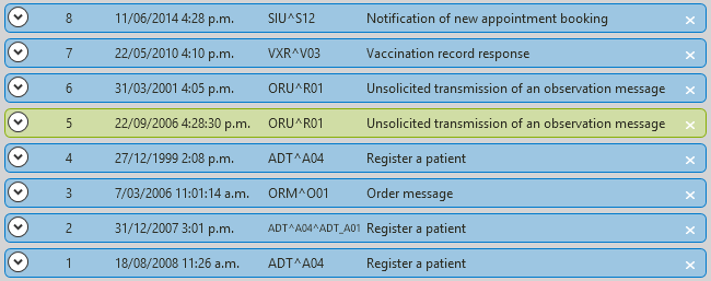 Sample HL7 messages